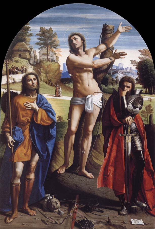 Saint Sebastian with Saints Roch and Demetrius
